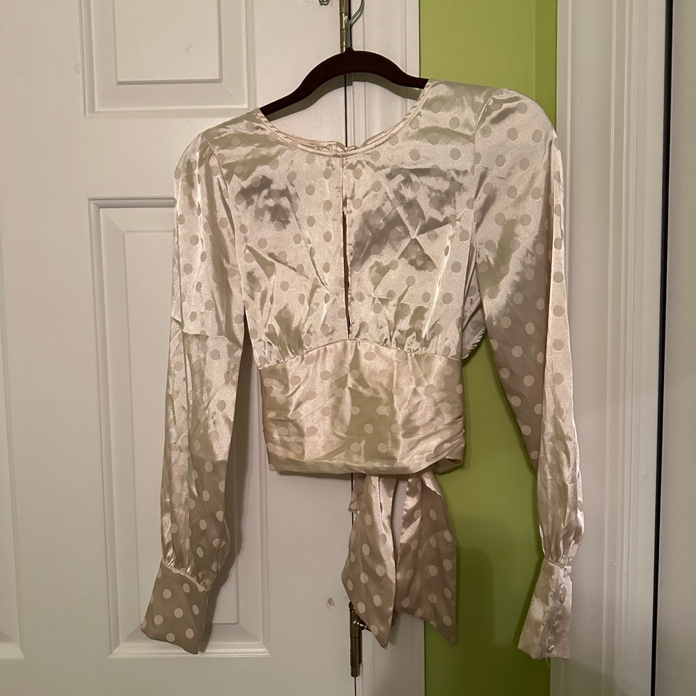 Cousin to Couture Cream Polka Dot Women's Blouse